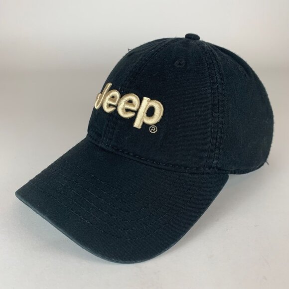 Jeep Unisex Black Relaxed Fit Strapback Adjustable Hat - Picture 1 of 5